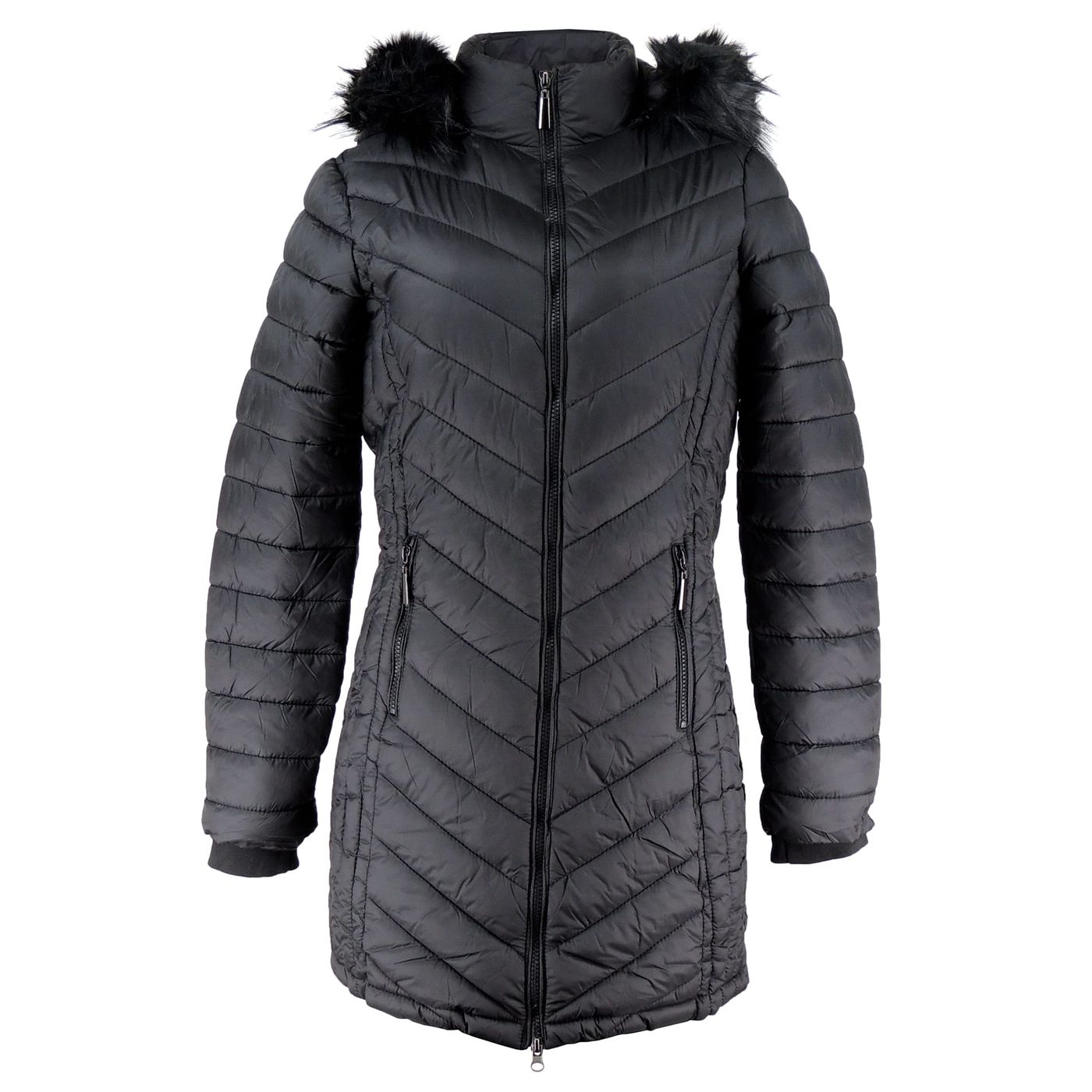 Casaco Longo feminino com capuz removível para o frio intenso - fieroshop