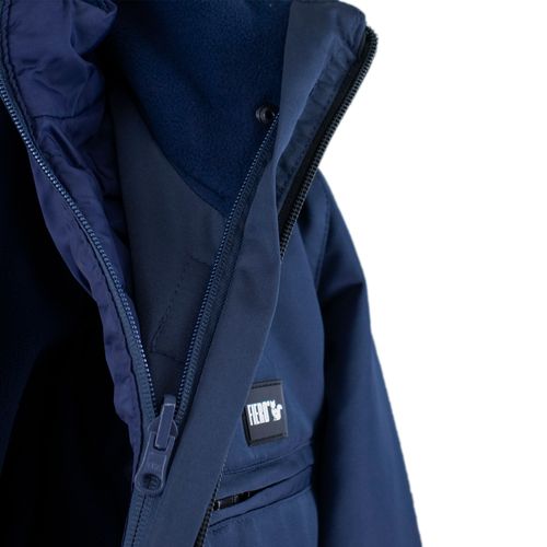 casaco azul marinho removivel para neve