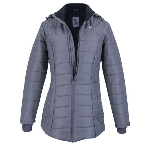 casaco gomos feminino impermeavel cinza com fechamento wind blocker