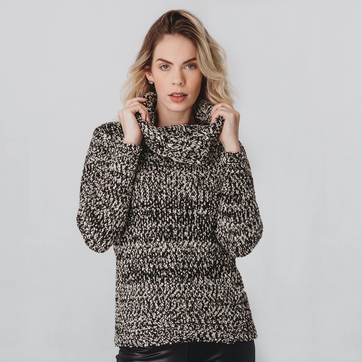 SUÉTER FEMININO GOLA BOBA GENEBRA MESCLADO