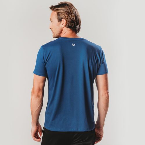 camiseta masculina manga curta slim fit azul