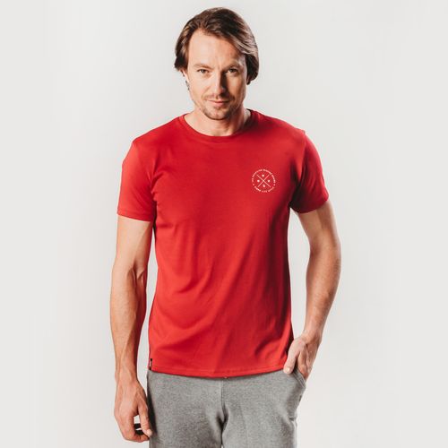 camiseta masculina lifestyle vermelha fiero