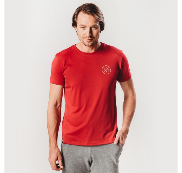camiseta masculina lifestyle vermelha fiero