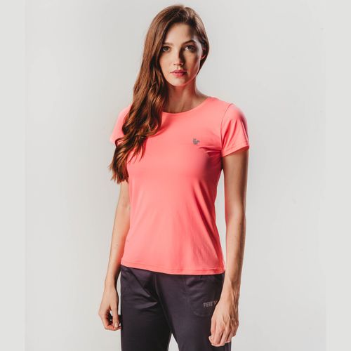 camiseta rosa neon feminina curta