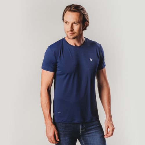 camiseta azul marinho manga curta sensecool dry fit masculina Fiero