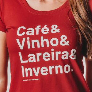 camiseta feminina vermelha estampada