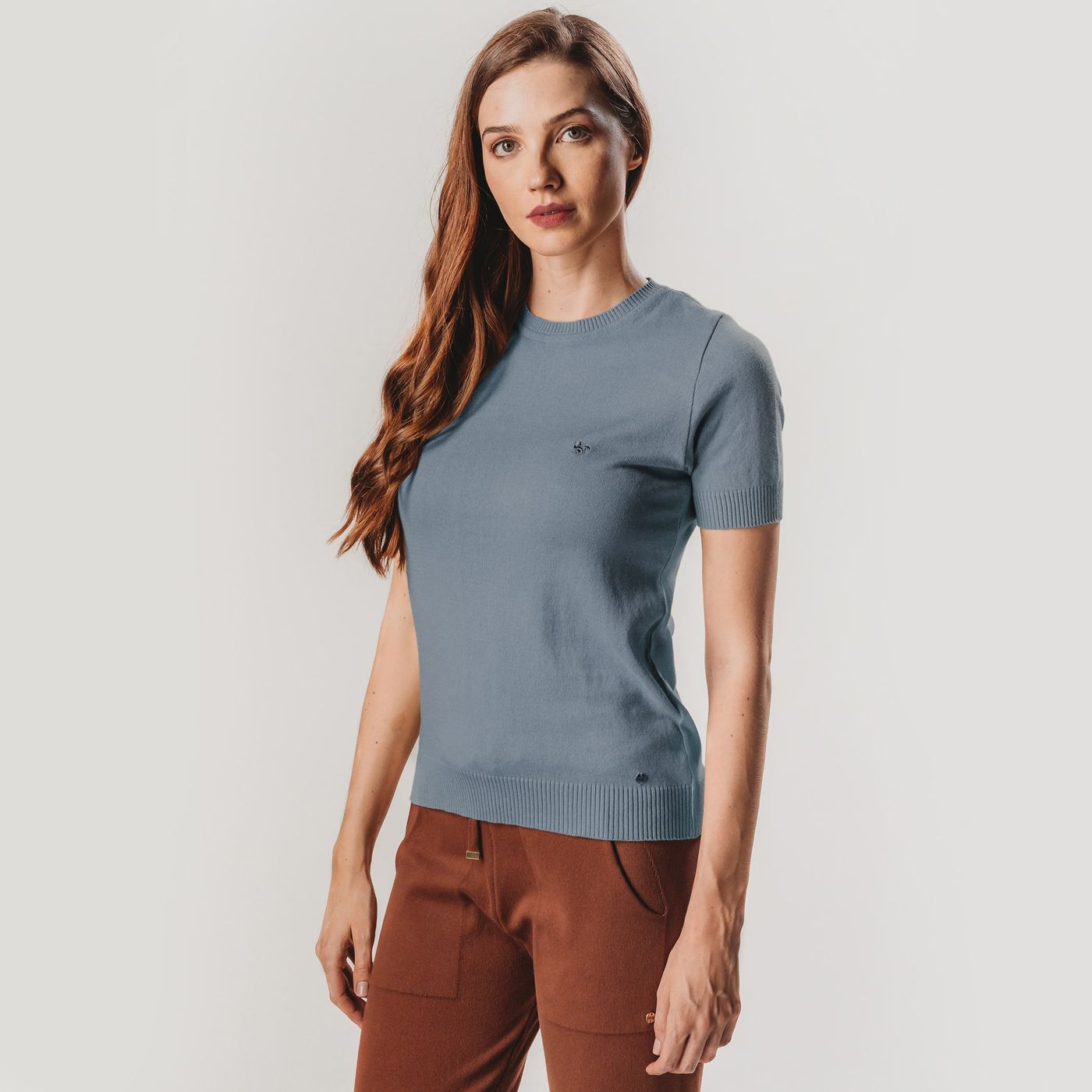 BLUSA TRICÔ FEMININA MANGA CURTA BROOKLYN