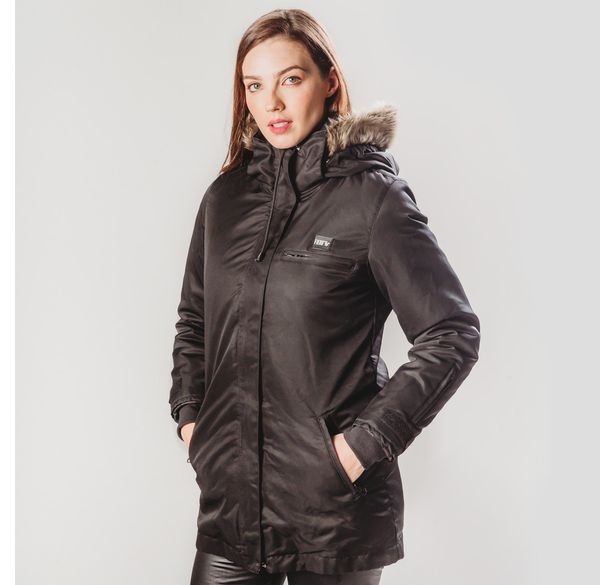 casaco preto termico feminio para usar na neve