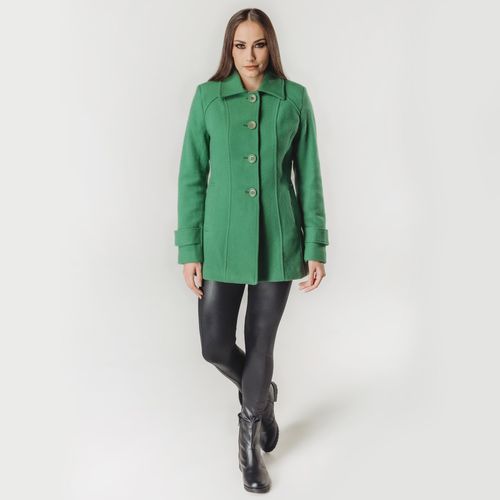 look feminino de inverno com casaco casual verde