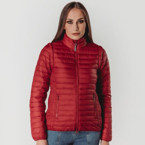 jaqueta vermelha curta feminina puffer