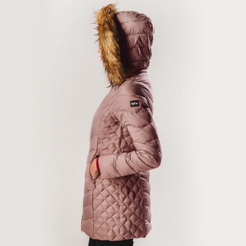 casaco rose feminino com pluma courchevel fiero