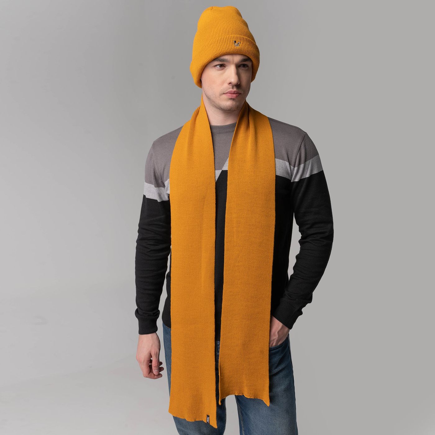 CACHECOL MASCULINO MUNIQUE EM TRICÔ - AMARELO