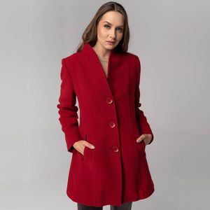 melhor casaco em la vermelho escuro elegante