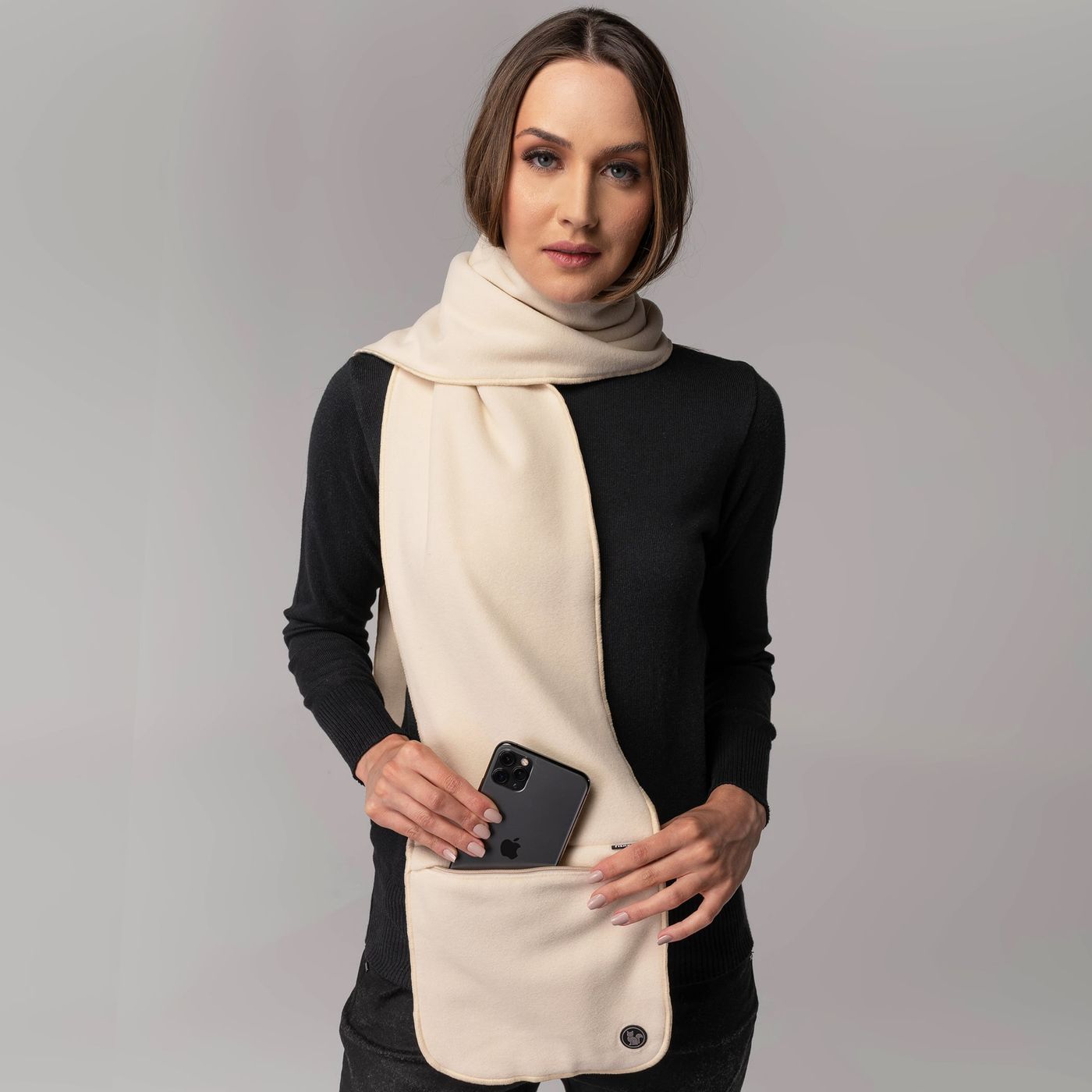 CACHECOL TÉRMICO ZÍPER BAG SENSE FLEECE BEGE - ÚNICO - COR BEGE