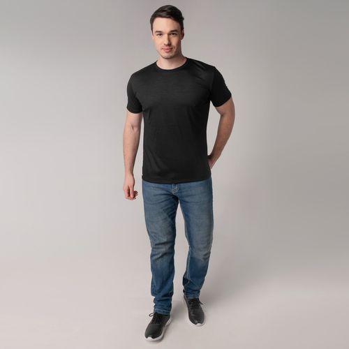 camiseta merino basica preta masculina