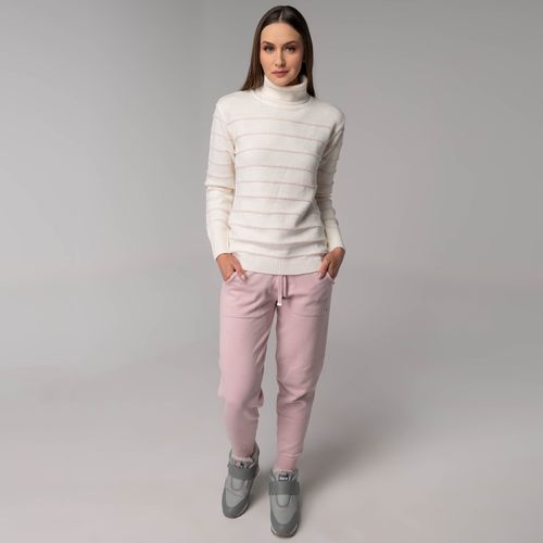 calca feminina rosa em algodao premium