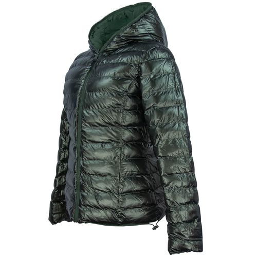jaqueta curta metalizada estilo puffer