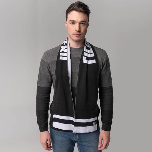 manta masculina trico preto e branco fiero