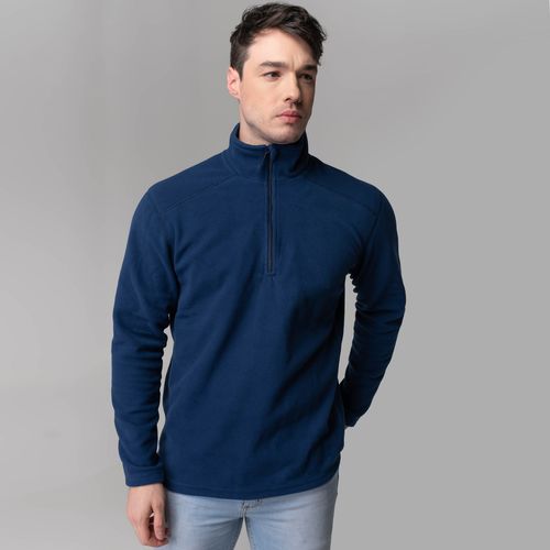 blusa de fleece masculina azul marinho para neve