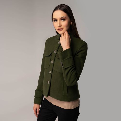 jaqueta curta feminina verde militar