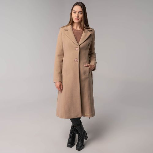casaco longo feminino acinturado com forro termico