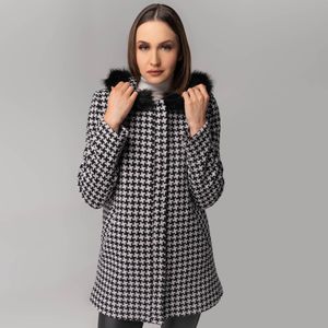 casaco alongado feminino em la premium tweed