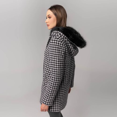 casaco feminino fiero com estampa xadrez