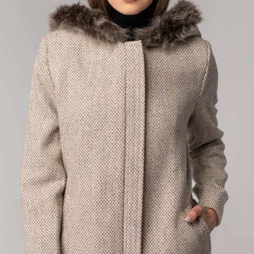 casaco alongado para o inverno em la sem tingimento