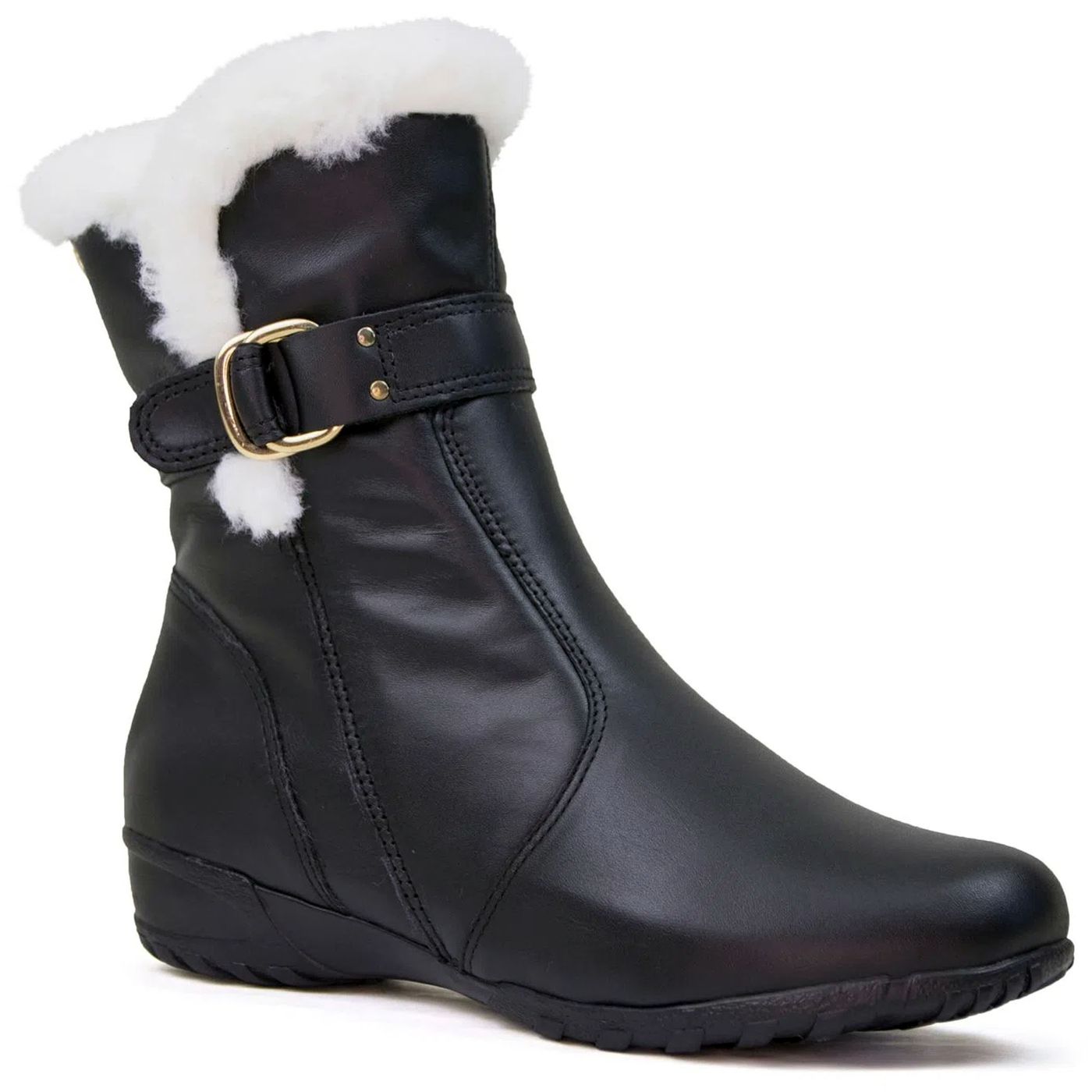 BOTA FEMININA RASTEIRA COM PELO FORRADA EM LÃ SINTÉTICA VANCOUVER