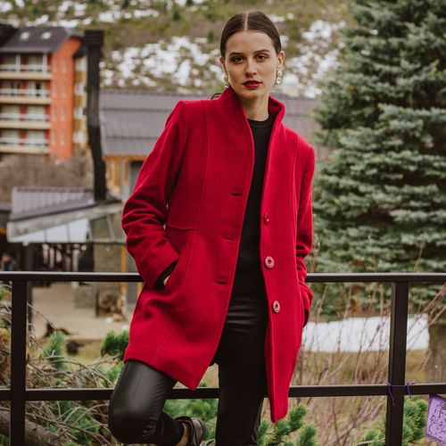casaco feminino vermelho para o frio