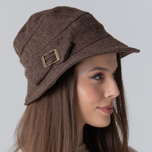 chapeu feminino com laço de la clochê marrom