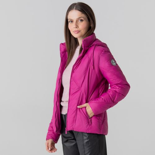jaqueta rosa fiero alpine leve e confortavel para o frio