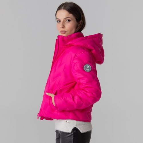 jaqueta puffer para o inverno leve e quentinha cor de rosa