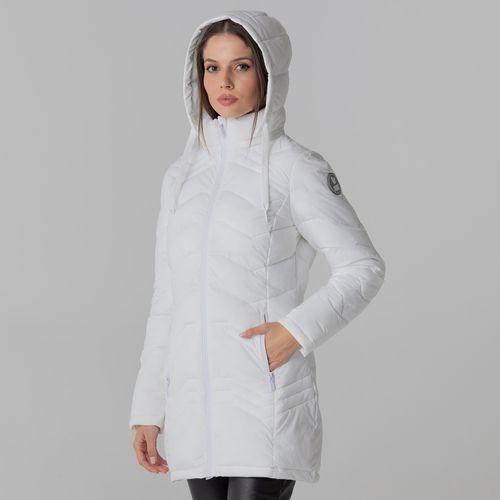 casaco longo puffer branco soft alpine