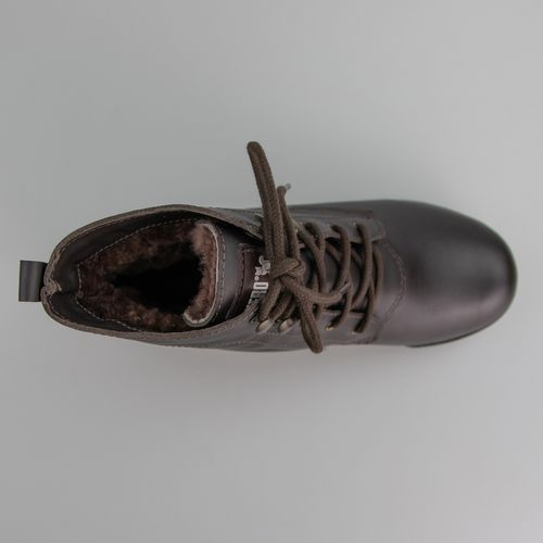 bota marrom forrada em la natural para neve