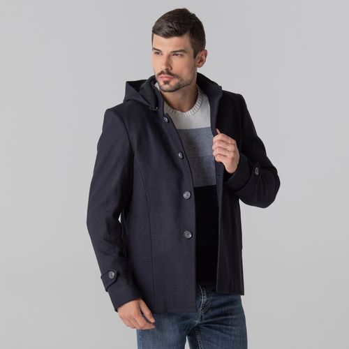 casaco masculino com capuz removivel frio e inverno