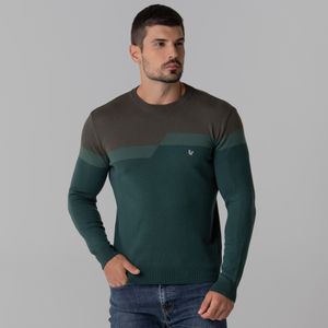 Blusa sueter masculino em trico verde Sheffield Fiero