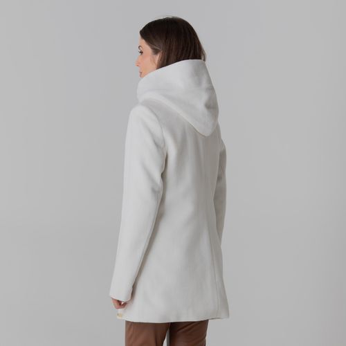 casaco feminino branco estilo casual em la Nantes com capuz
