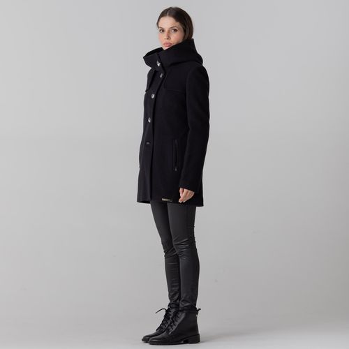 casaco feminino em la premium com forro termico preto