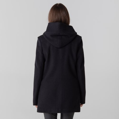 casaco preto medio com capuz la premium e forro termico