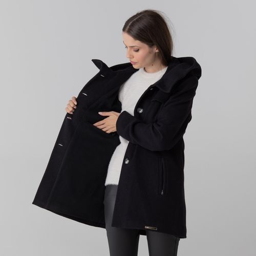 casaco preto em la com forro termico