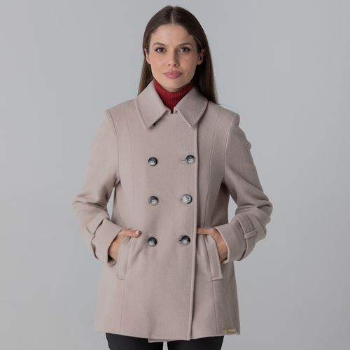 casaco transpassado marrom claro feminino em la Provenca