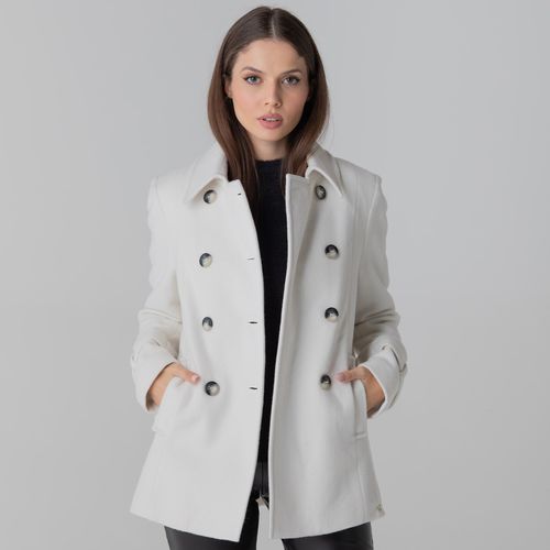casaco fiero classico transpassado feminino off white em la