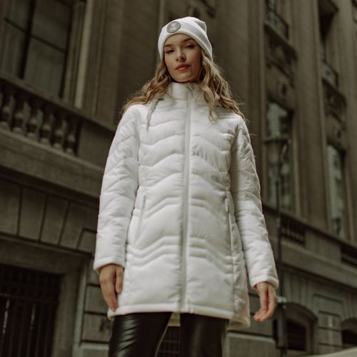 casaco puffer branco fiero longo elegante para o inverno