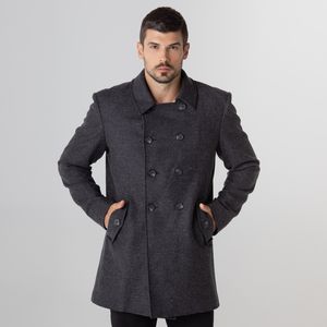 casaco transpassado masculino premium em la cinza