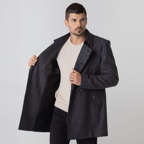 casaco masculino cinza em la com forro material termico de alta tecnologia
