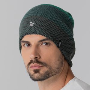 gorro em trico verde Color Block