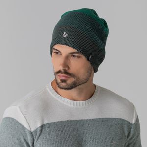 gorro masculino verde em trico premium