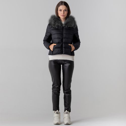 Jaqueta Internacional Puffer SPR Gola Alta Feminina - Preto