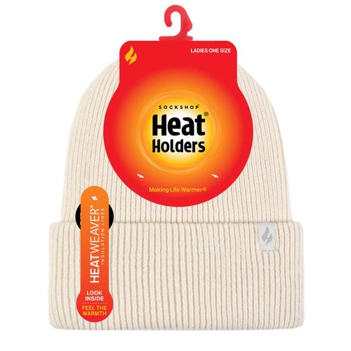 touca bege em trico forrada heat holders
